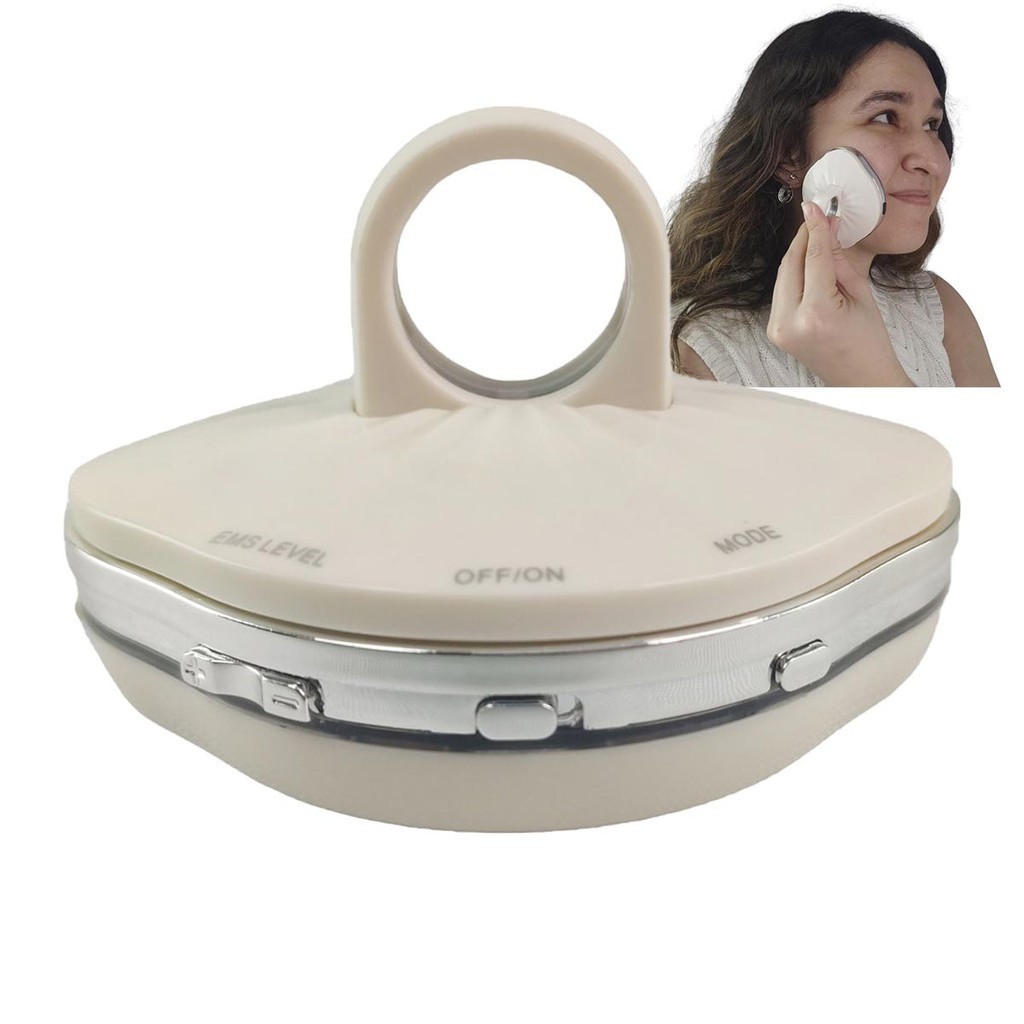 Massageador Eletrico Facial Manual 4 Modos USB  Rosto Pescoço EMS Anti Rugas Rejuvenecimento Vibraçao