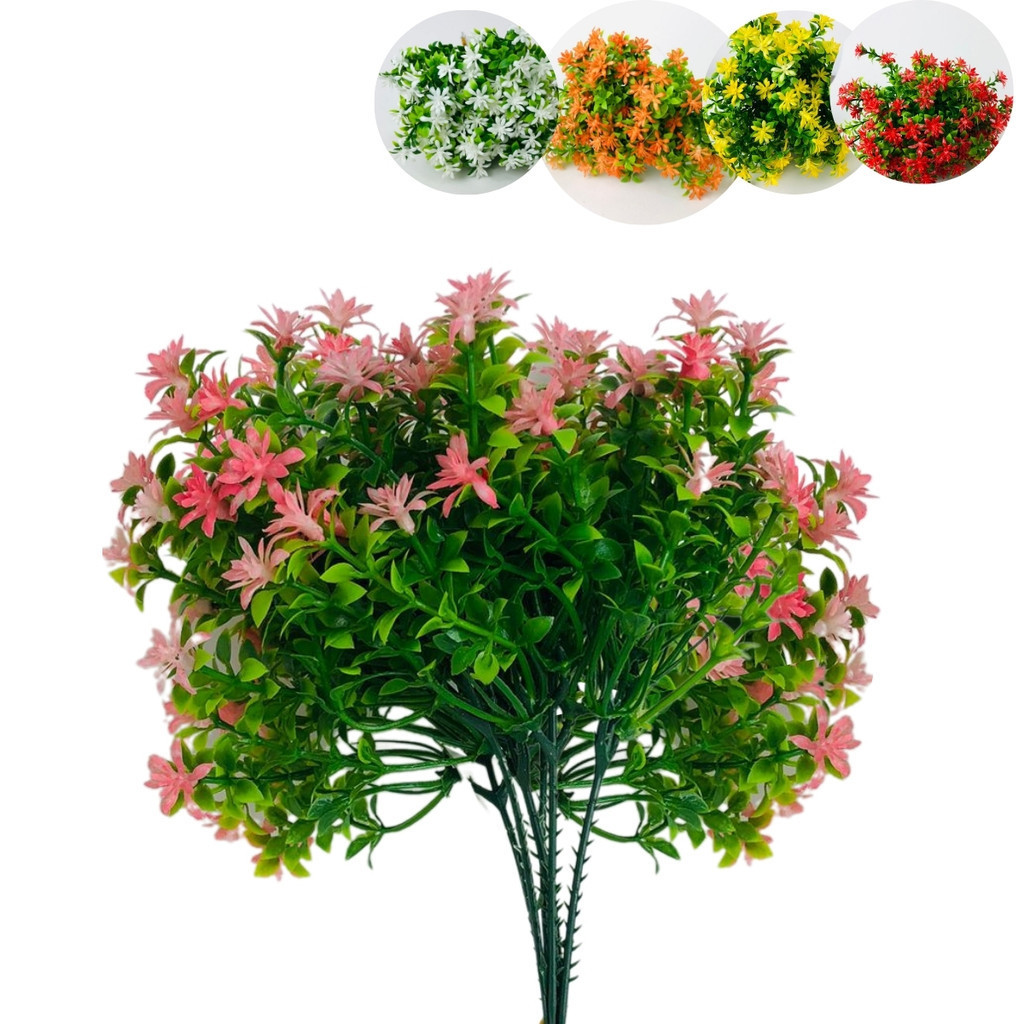 Buquê Folhagem De Flores com Eucalipto Artificial Real Toque Decoração