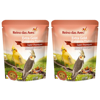 2UN - Reino das Aves Extra Gold Calopsita Extrusada e Frutas 400g em Oferta na Shopee