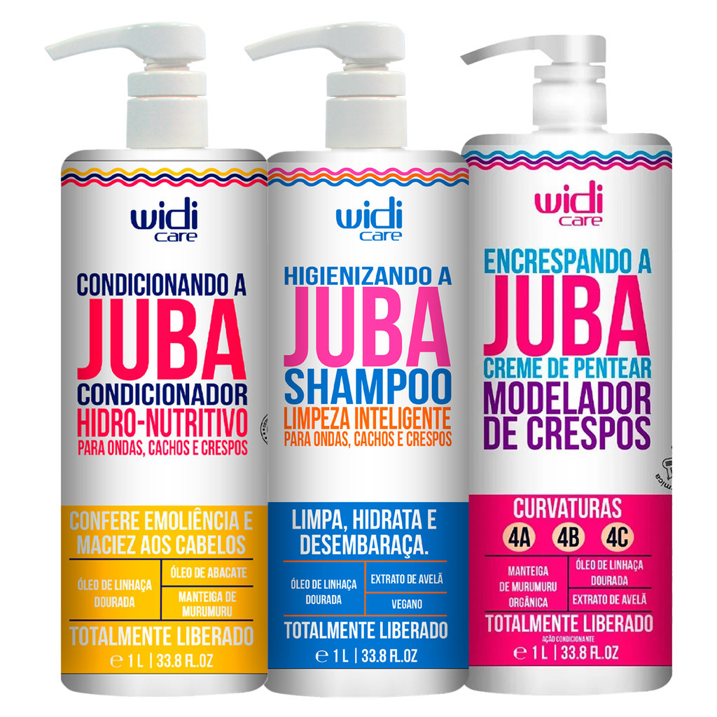 Kit Widi Care Juba Shampoo 1L Encrespando e Condicionador