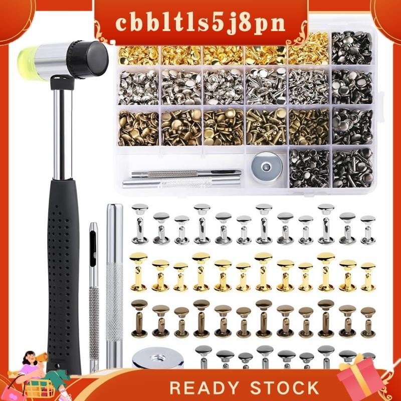 【 Cbbltltls5j8pn 】 Leather Rebites , 600 Multicor De Tampa Dupla PCS , Kit De Rebite De Couro Com Soco Oco , Ferramenta De Perfuração E Harmmer De Borracha