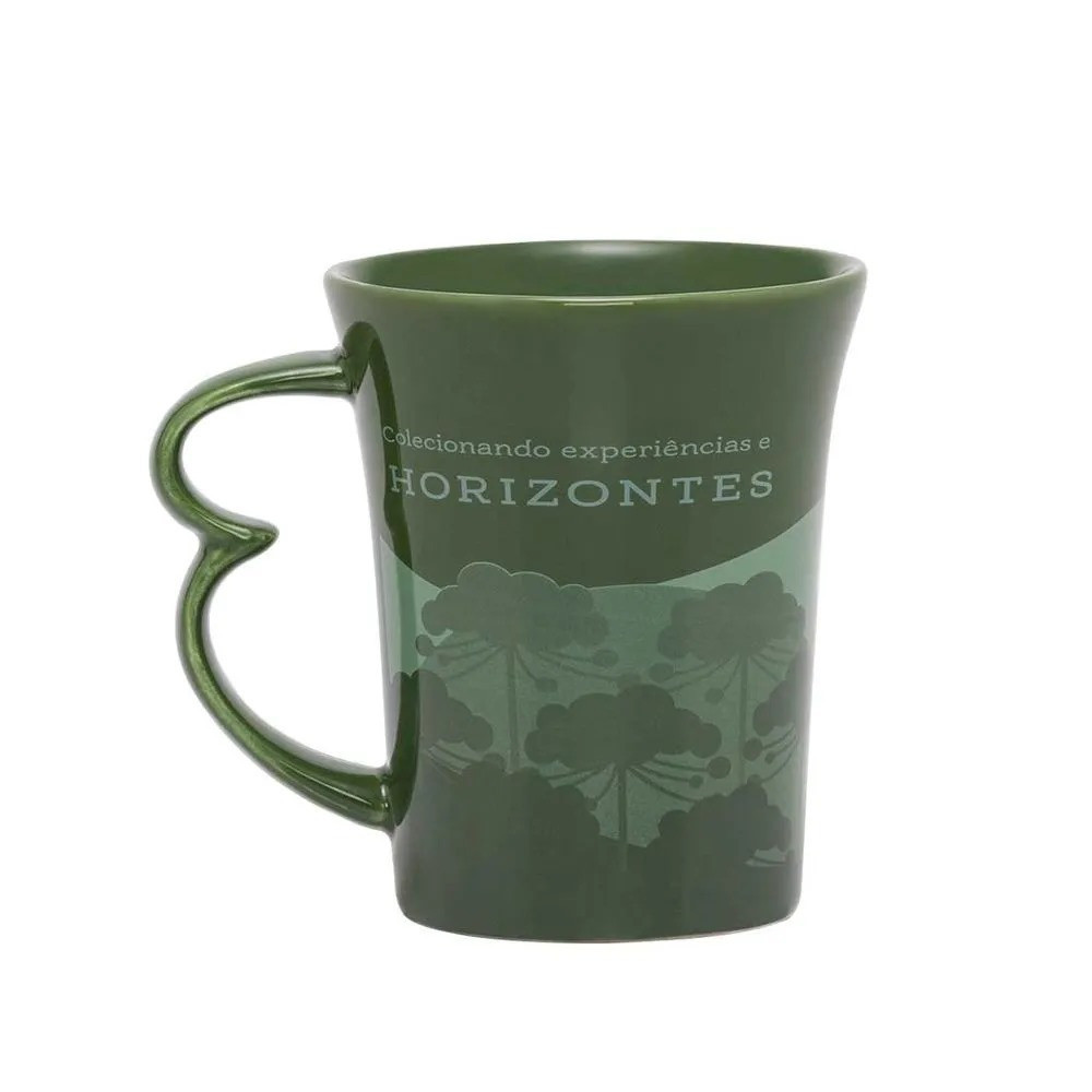 Caneca Chá, Café, Chocolate Quente Easy Colecionando Experiências 330ml Verde Oxford
