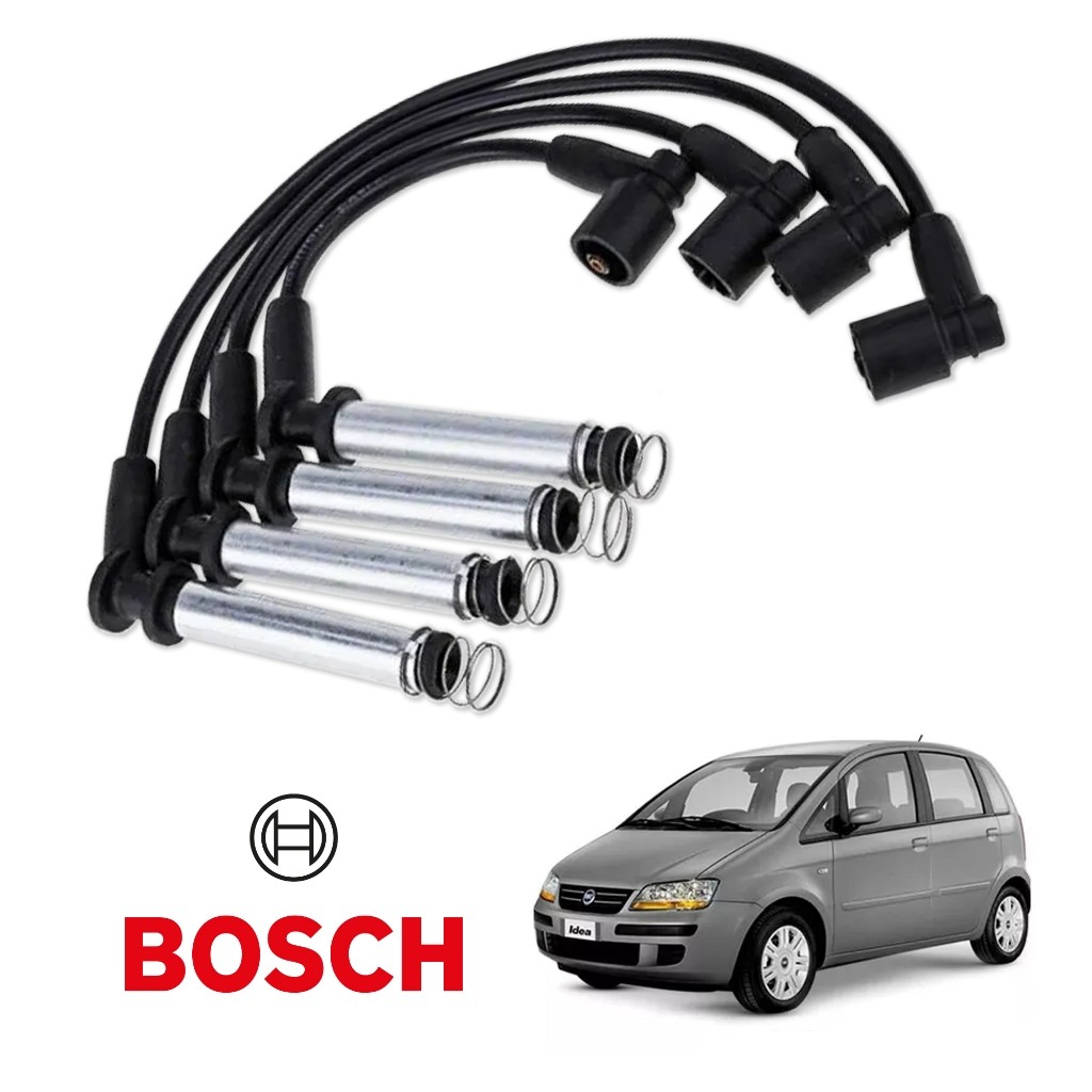 Cabo de Ignição Silicone Original Bosch Fiat Idea 1.8 8V Flex 09/2005 a 07/2010