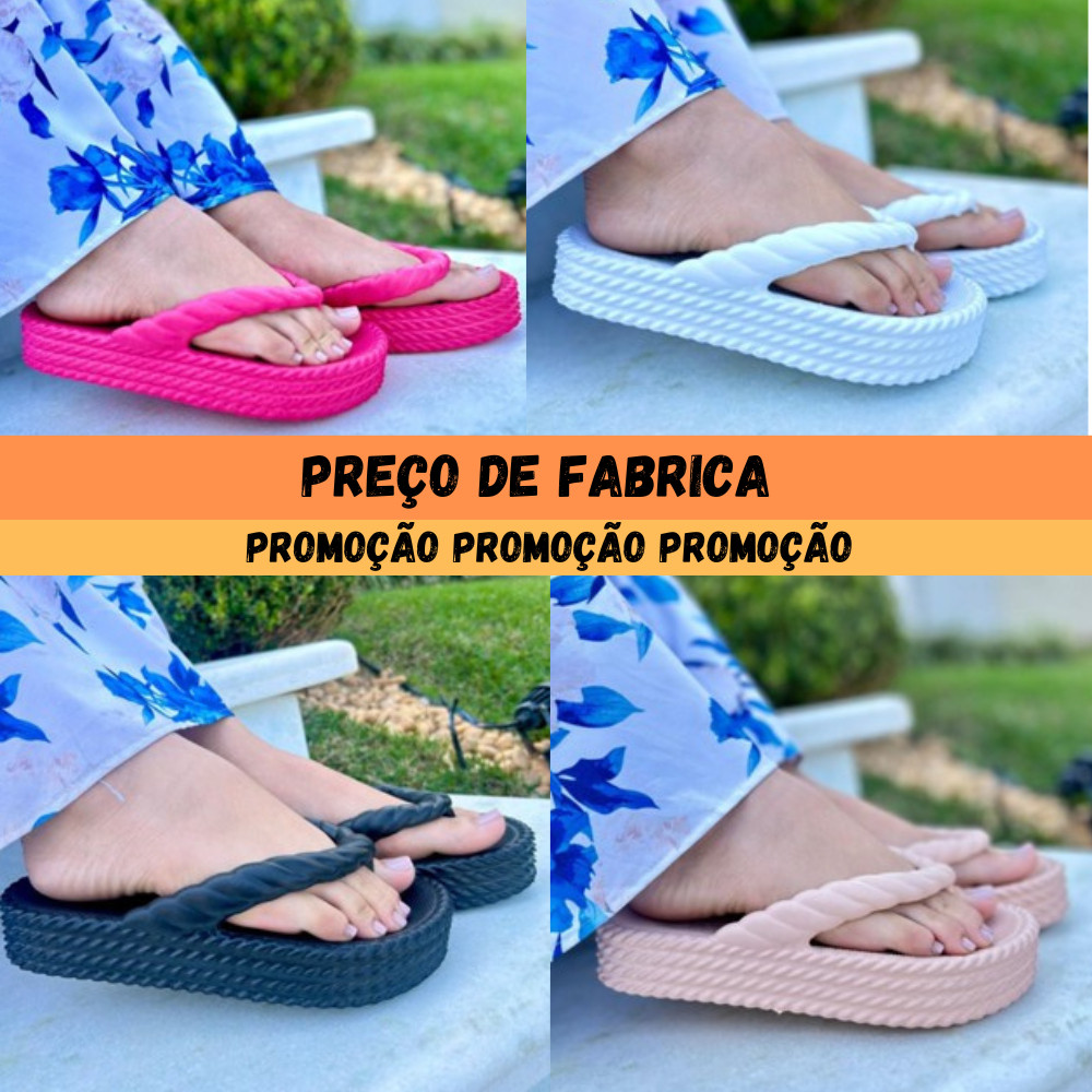 Lindissimo Chinelo Plataforma Nuvem Trançado Anatômico  Do 34 ao 40 Macio Leve Confortável
