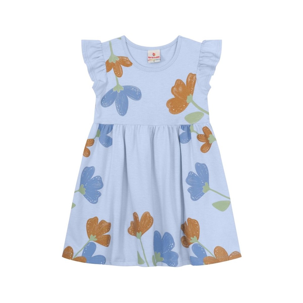 Vestido Infantil Menina Com Flores E Glitter Brandili - Baby & Kids Fashion