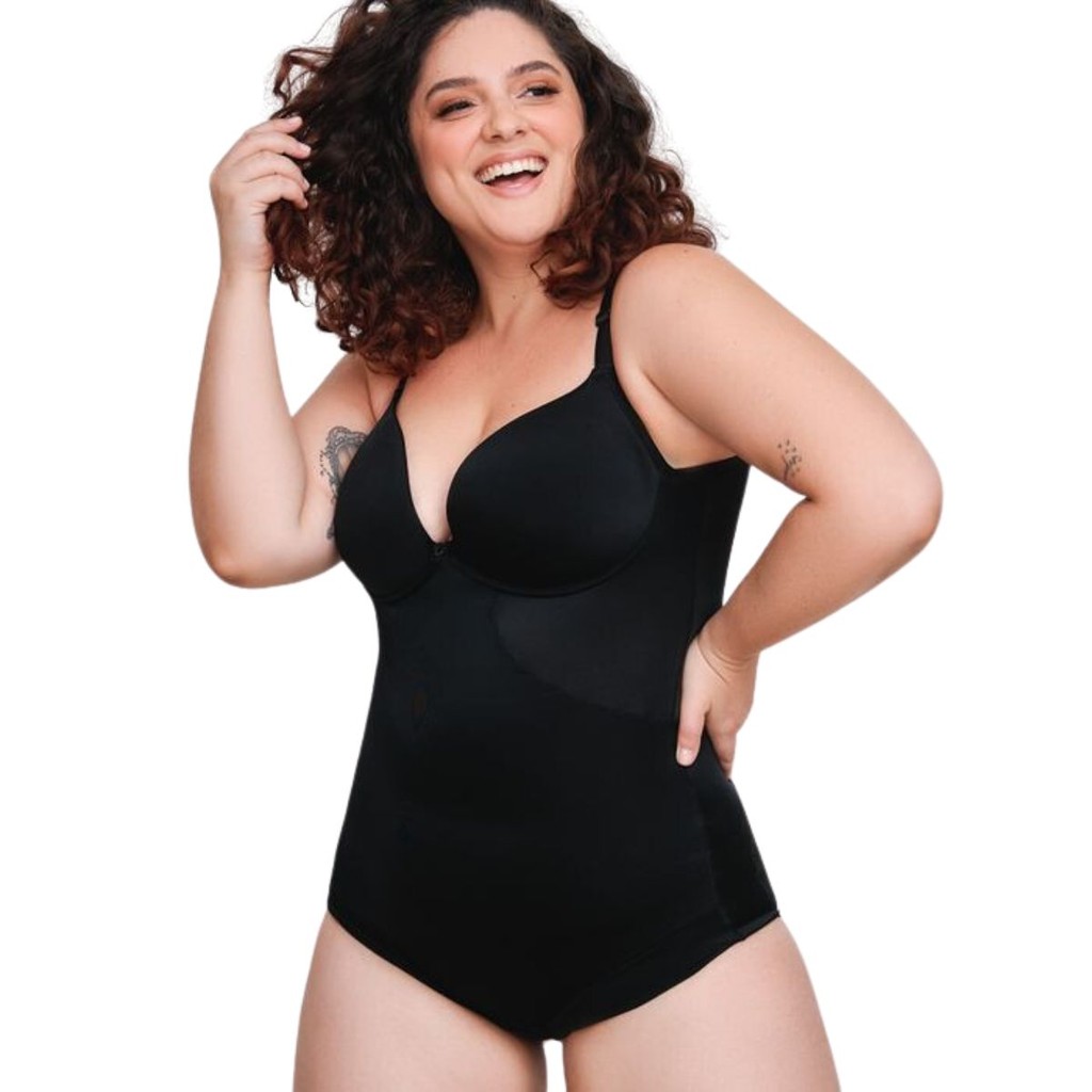 Body Modelador de Alta Compressão Com Bojo Copa D  Vi Lingerie