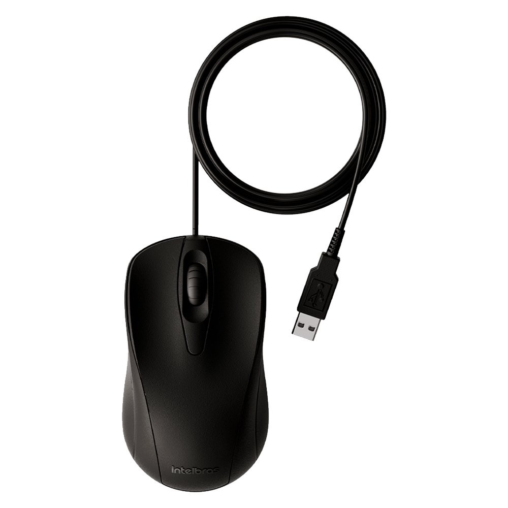 Mouse Óptico Intelbras MCI20 - Com Fio, Preto em Oferta na Shopee