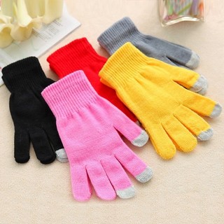 Luvas De Malha Suave Inverno Quente Smart Phone touch Screen Luvas De Dedos Completos Luvas De Toque Para Mulheres