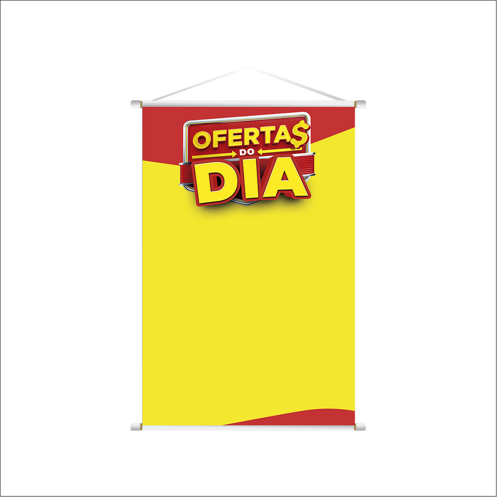 Banner Comercial Pronto Lona Resistente Editável Oferta Do Dia Mercado Sacolão - Envio Imediato