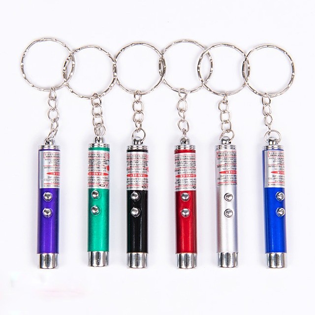 Laser Pointer Vermelho 3 Em 1 Chaveiro Lanterna brincar com o seu animal de estimação