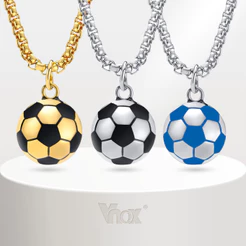 Colar Com Pingente De Futebol 3D Vnox Para Homens E Meninos , Corrente De Aço Inoxidável , Joias Esportivas , Personalid