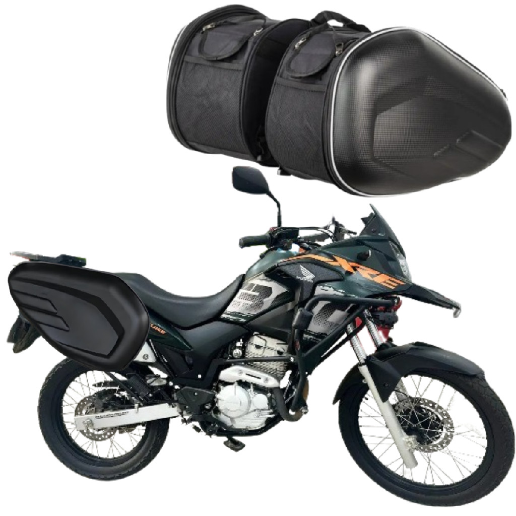 Bolsa Motos Alforge 58L Bau Bauleto Mala Lateral Honda Xre190 Xre300 Reforçada Resistente