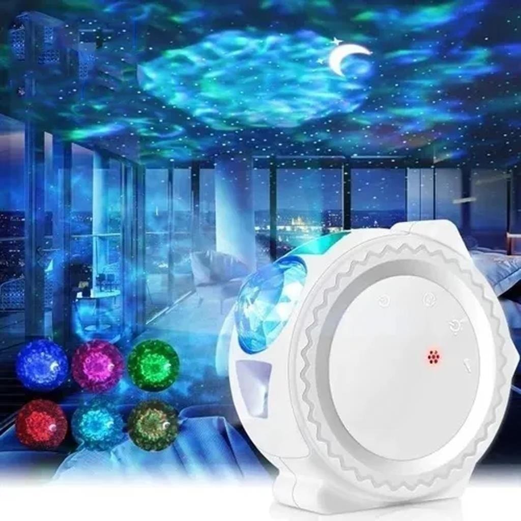 Luminária De Mesa Quarto Criança Projetor Galáxia Wi-fi Estrelas Luas Nebulosa Touch 3304
