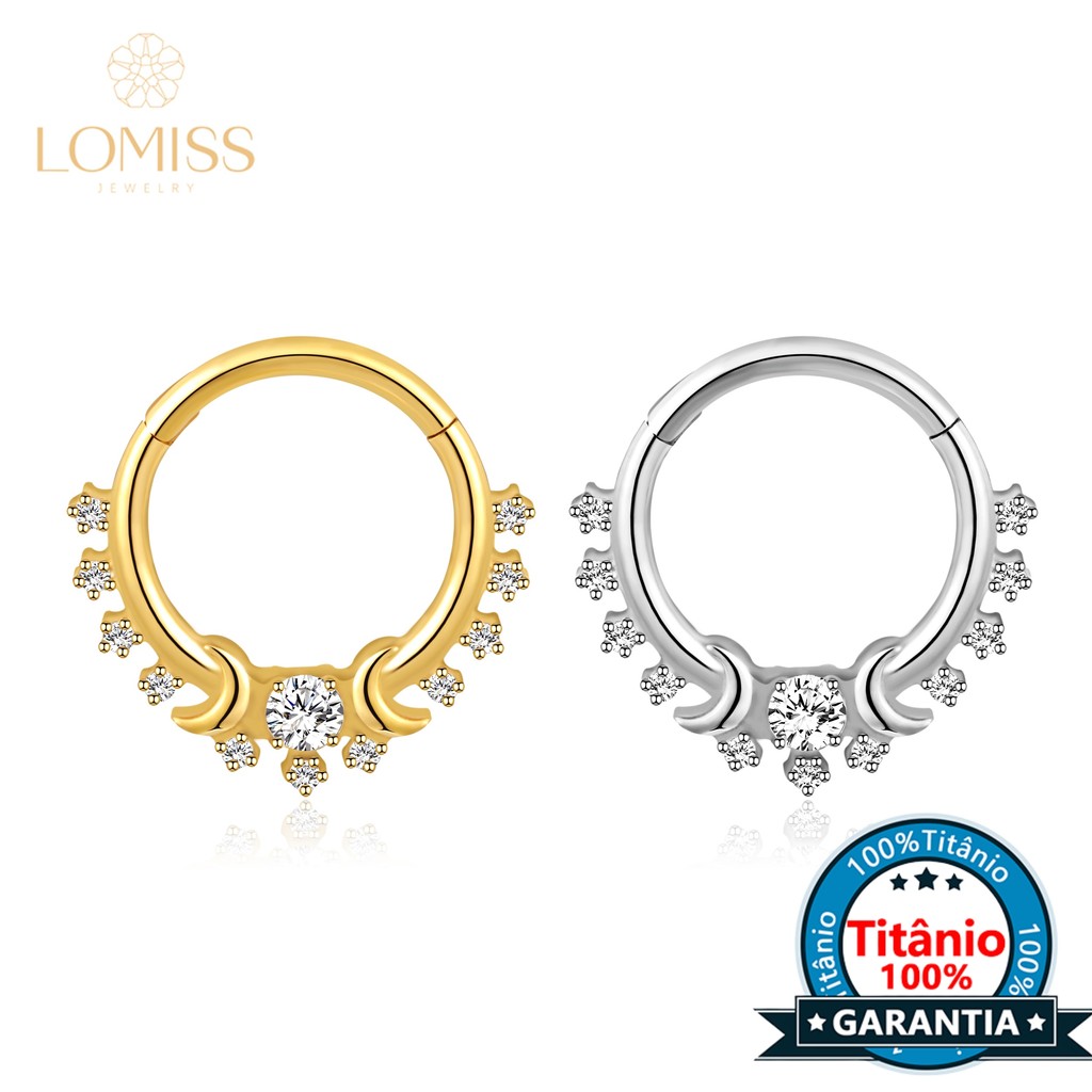 Piercing Argola Titânio Helix Septril Rook Conch Segmento Articulado Luas E Zircônia em Oferta na Shopee