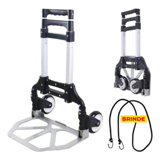 Carrinho de mão para carga dobrável Plataforma até 75kg cor preto Boden em Oferta na Shopee
