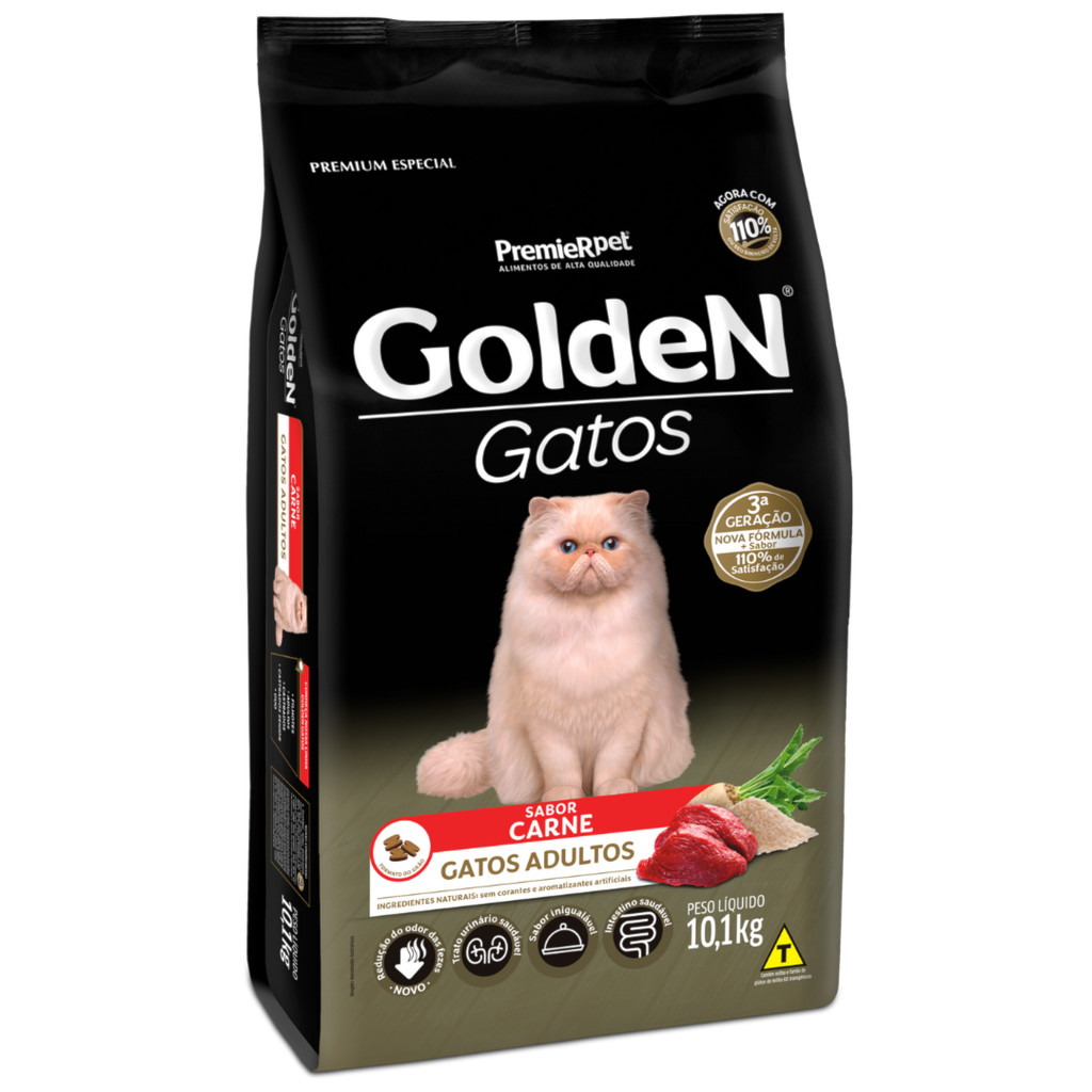 Ração GoldeN para gatos adultos carne 10,1kg em Oferta na Shopee