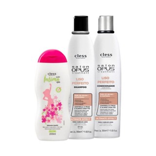 Kit Salon Opus Liso Perfeito 3pc (Sh 350ml + Cond 350ml + Sab Int 200ml) em Oferta na Shopee