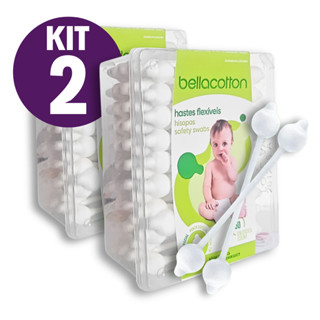 Haste Flexível Cotonete Bebe Bastonetes Bellacotton 2 Caixa Total 100 unidades em Oferta na Shopee