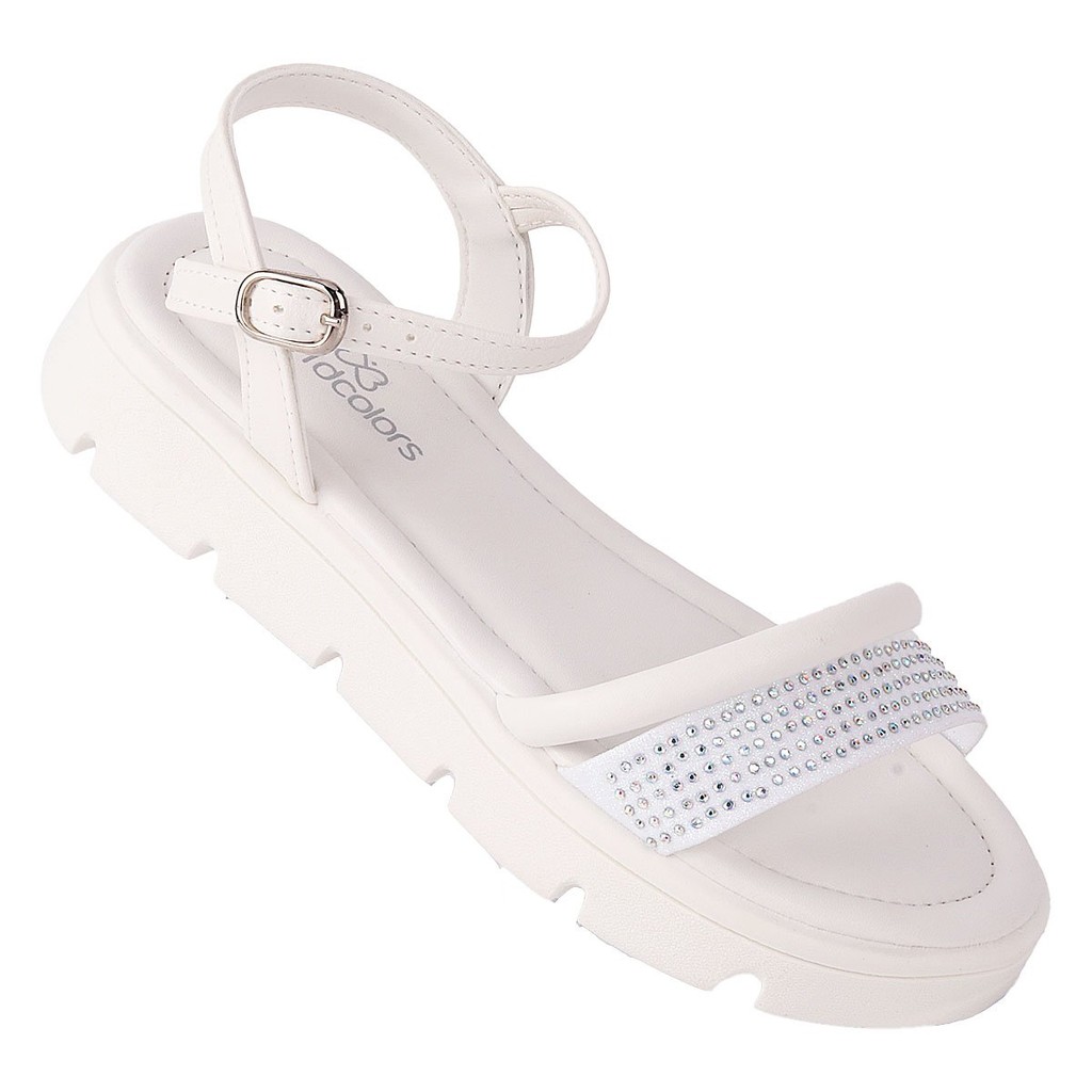 Sandália Feminina Infantil Aurora Brilho - Branco