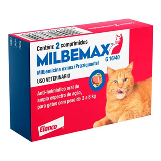 Milbemax Vermifugo Para Gatos 2 a 8 Kg 2 Comprimidos 16/40mg em Oferta na Shopee