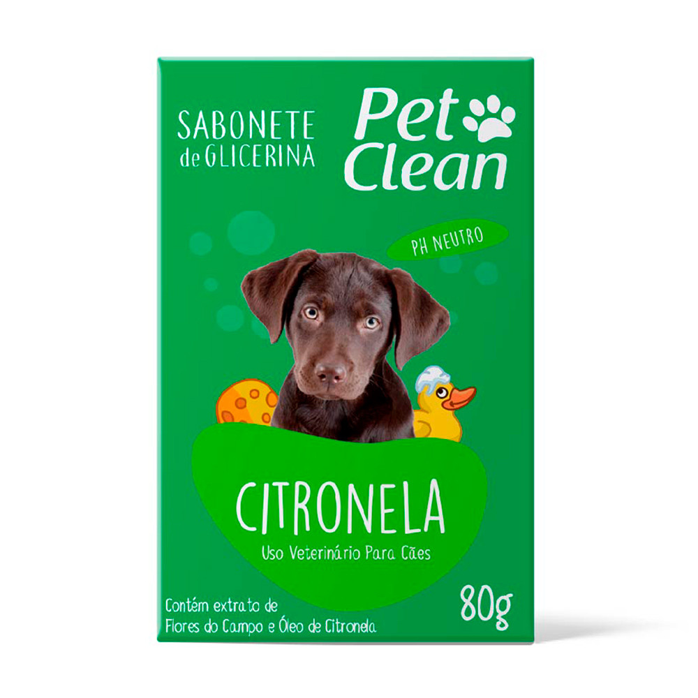 Sabonete Pet Clean Citronela Para Cães e Gatos 80g em Oferta na Shopee