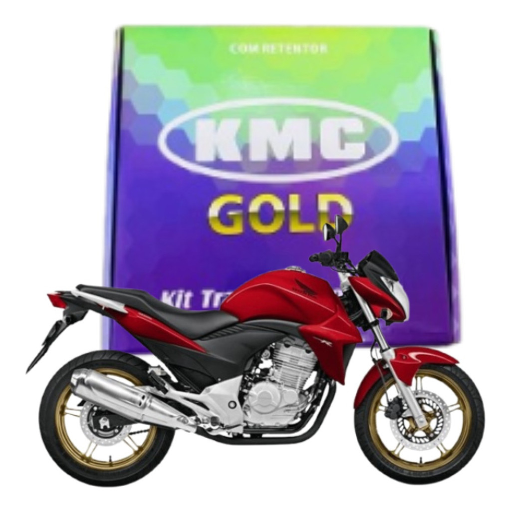 Kit Relação Tração Transmissão Retentor CB 300 2010 a 2015 Original KMC