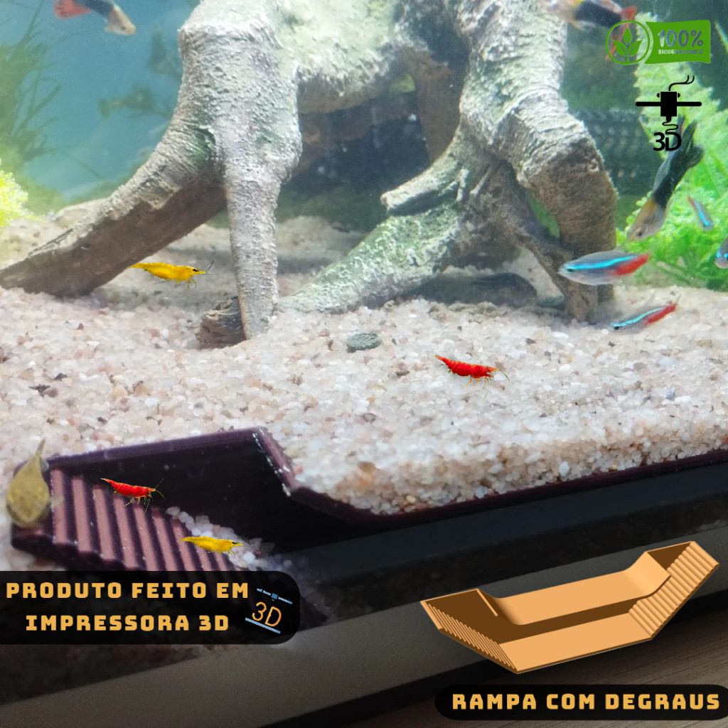 Esconderijo De Peixes e Camarão Para Aquários com Degraus Protetor De Criação Toca Decoração Caverna Botia Cardinal Dojo