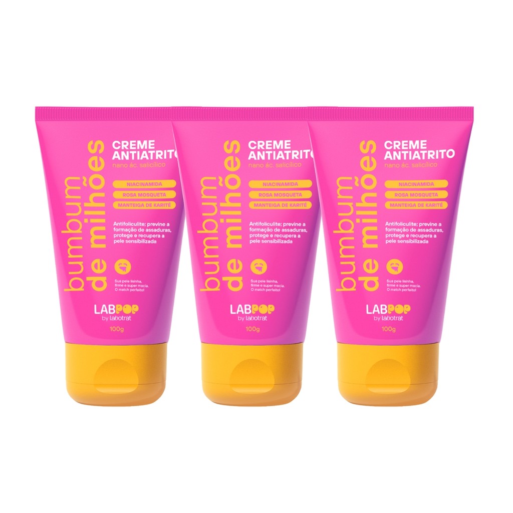 Kit 3 Creme Antiatrito Bumbum De Milhões Labpop Labotrat em Oferta na Shopee