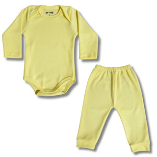 KIT 2 Peças  Body Manga Longa e Calça Mijão Suedine Bebê em Oferta na Shopee