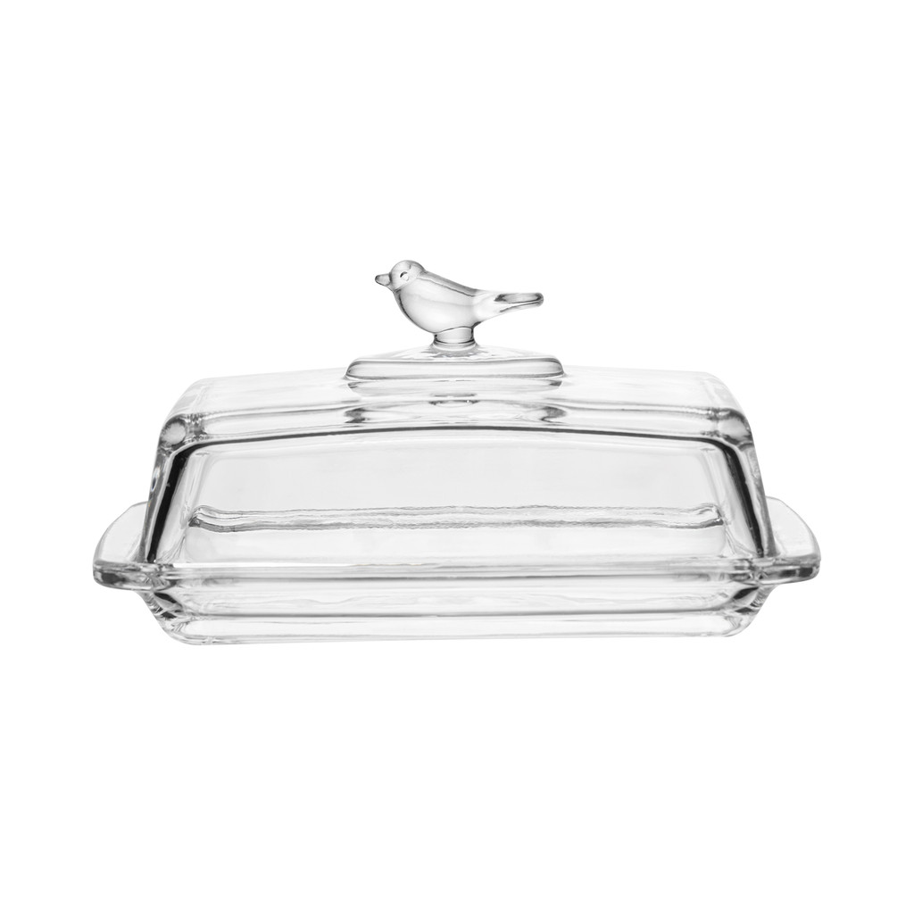 Manteigueira Retangular com Tampa Bird 18x10x9cm Cristal Ecológico - Wolff em Oferta na Shopee