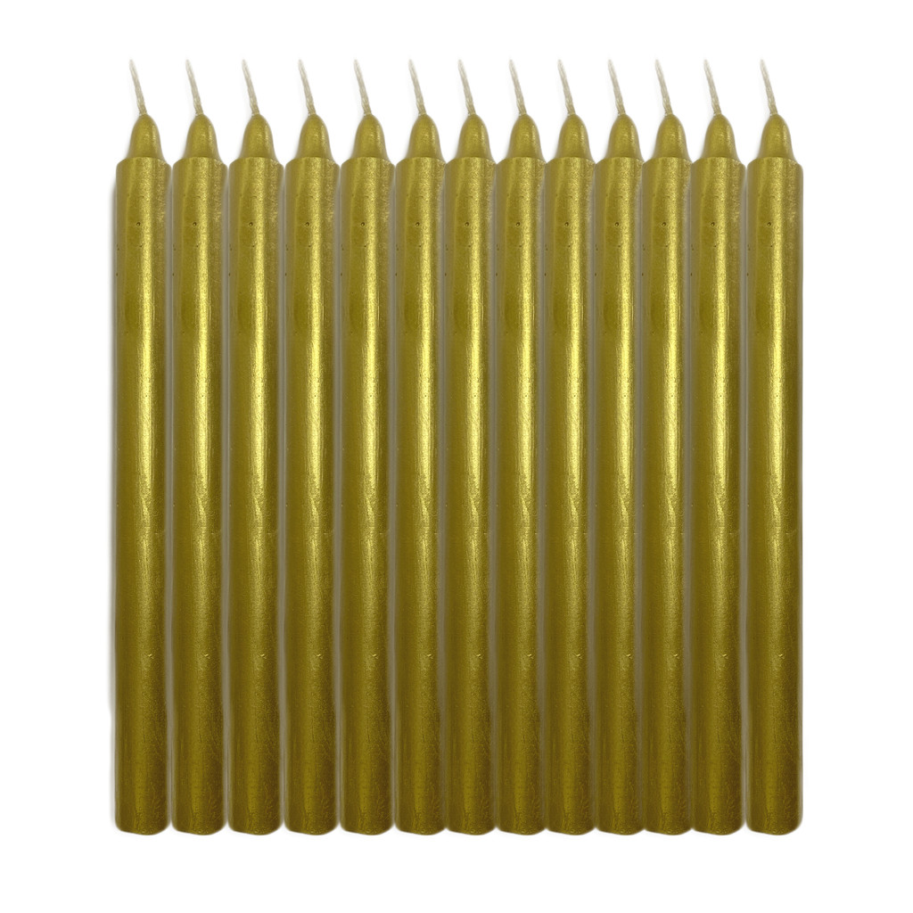 Vela Palito Dourada 20 unidades 19cm