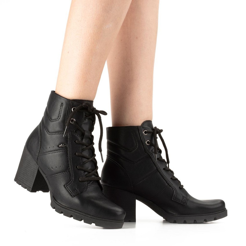 Bota Cano Curto Feminina Salto Grosso Alto Coturno Dakota G5673