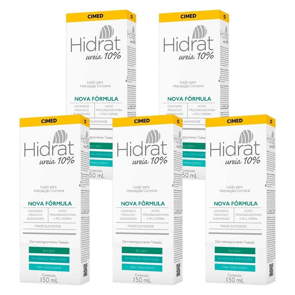 Kit c/ 5 Hidrat Ureia 10% Loção Hidratante 150ml em Oferta na Shopee