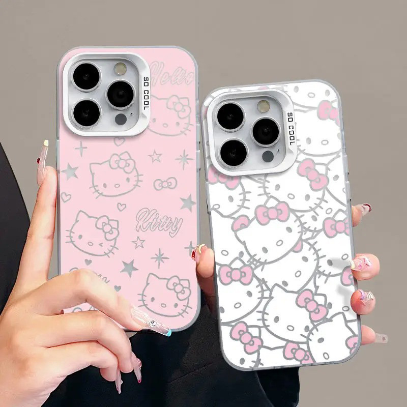 Capa Sanrio Hello Kitty Estrelas Legal Tela Cheia IMD Para Samsung Galaxy A55 A15 A35 A54 A14 A34 A05 A05S A13 A23 A33 A53 A73 A52 A25 A75 Adorável Luxo Anti-Impacto Dura em Oferta na Shopee