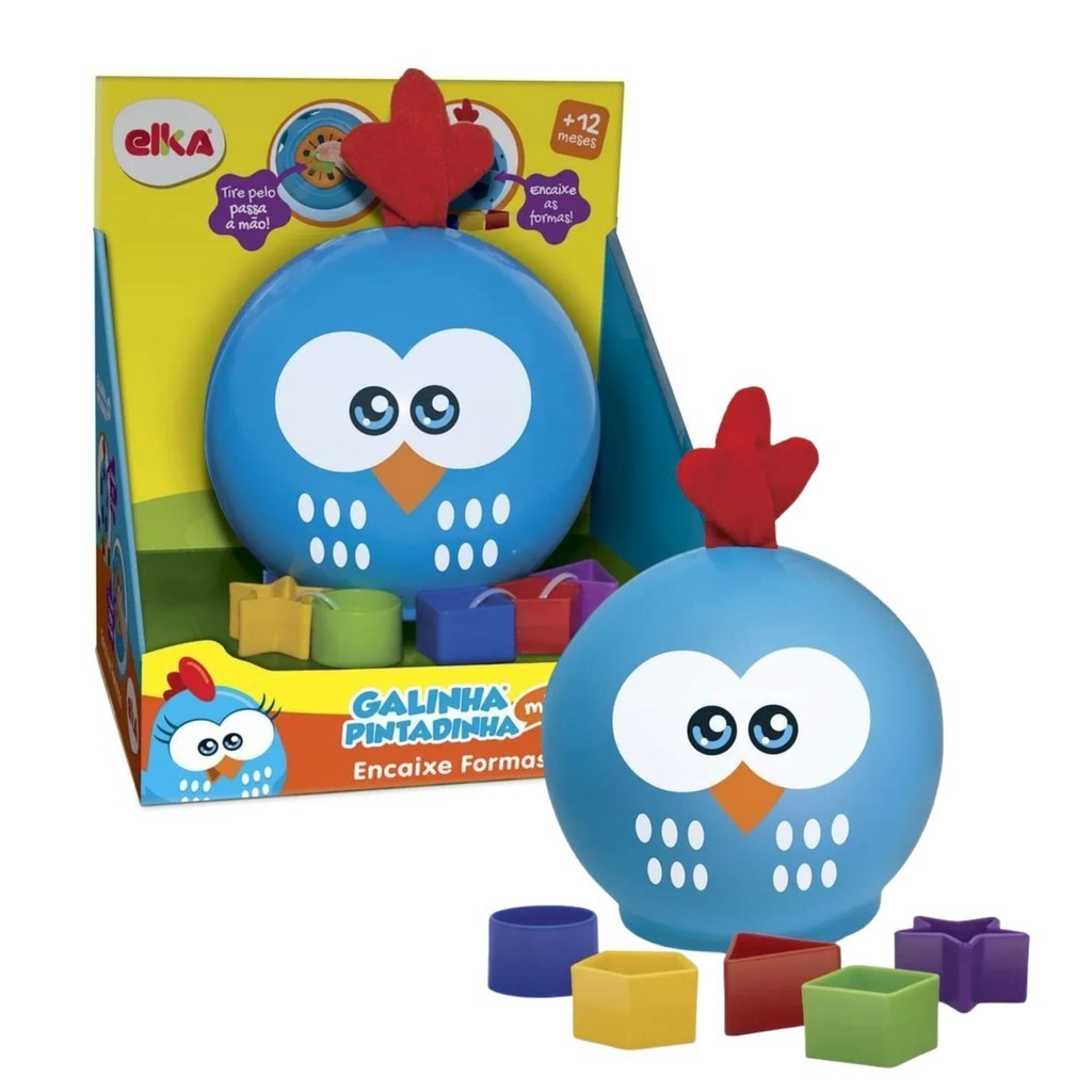 Brinquedo Encaixe Formas 6 peças Galinha Pintadinha Recomendado para Crianças a Partir de 12 meses Elka - 1207 - Mom & Baby