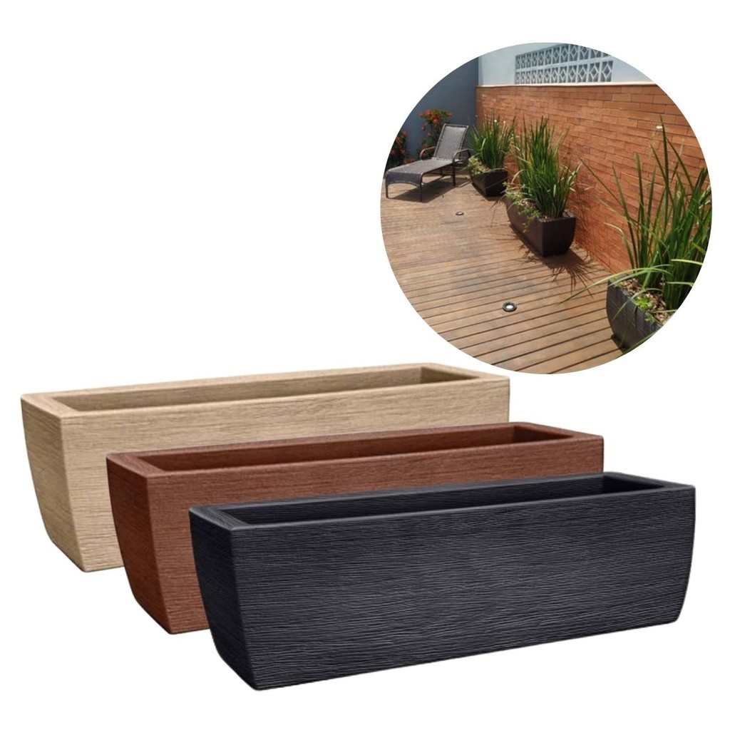 Vaso Jardineira Grafiato 63 De Polietileno Grande 25 Litros Floreira Decorativa Terraza Para Plantas Grandes - Nutriplan