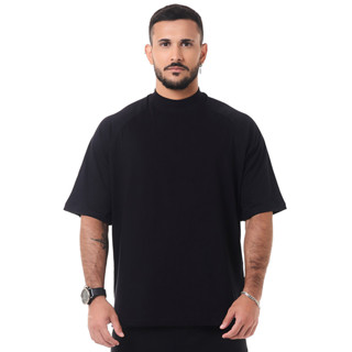 Camiseta Oversized Gola Alta Basic Preto Knulu em Oferta na Shopee