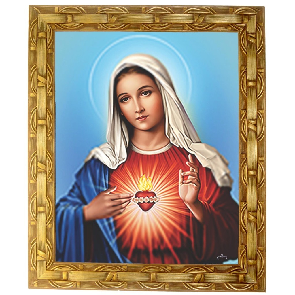 Quadro Da N. Sra. Imac. Coração, Mod. 01, 30x25cm. Angelus