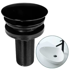 Válvula Ralo Click Escoamento Plástica Preto 7/8Pol. Para Cubas Pias Lavatório Banheiro Up Luxo