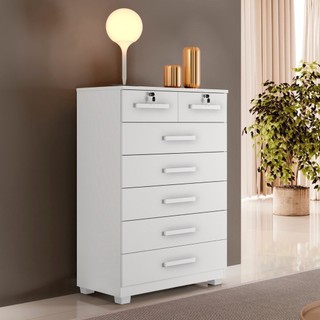 Cômoda 7 Gavetas 78 Cm New Barcelona Branco em Oferta na Shopee