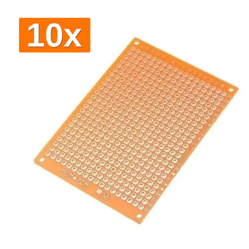 Kit 10x Placa Fenolite 5x7 Perfurada Lado Unico Mini Protoboard Circuito Eletronico Esp Arduino Pcb Pci