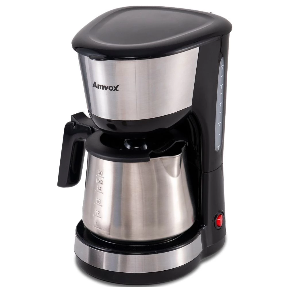 Cafeteira Elétrica Amvox ACF 927 900W 30 Xicaras Jarra de 1,5L INOX