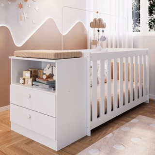 Berço com Cômoda Aconchego 2 Gavetas em Oferta na Shopee
