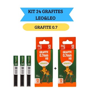 Kit 24 Grafites para Lapiseira Mina De Grafite 0.7mm Leo&Leo em Oferta na Shopee