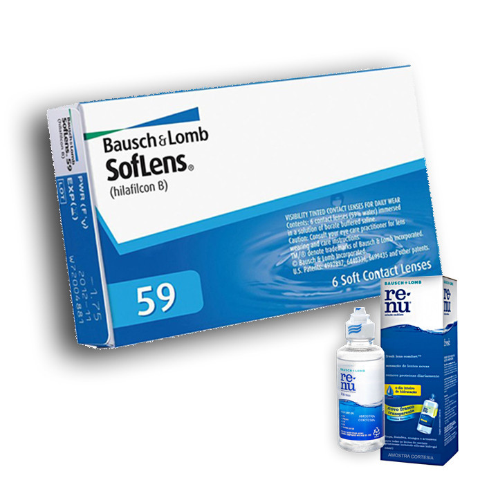 Lente De Contato Bausch Lomb Soflens 59 Mensal e Renu 60ml em Oferta na Shopee