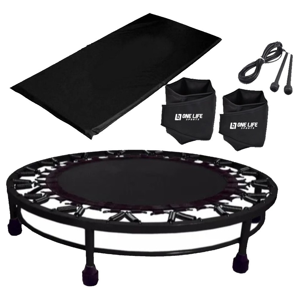 Cama Elástica Mini Jump + Colchonete + Corda+ Caneleira 3 Kg
