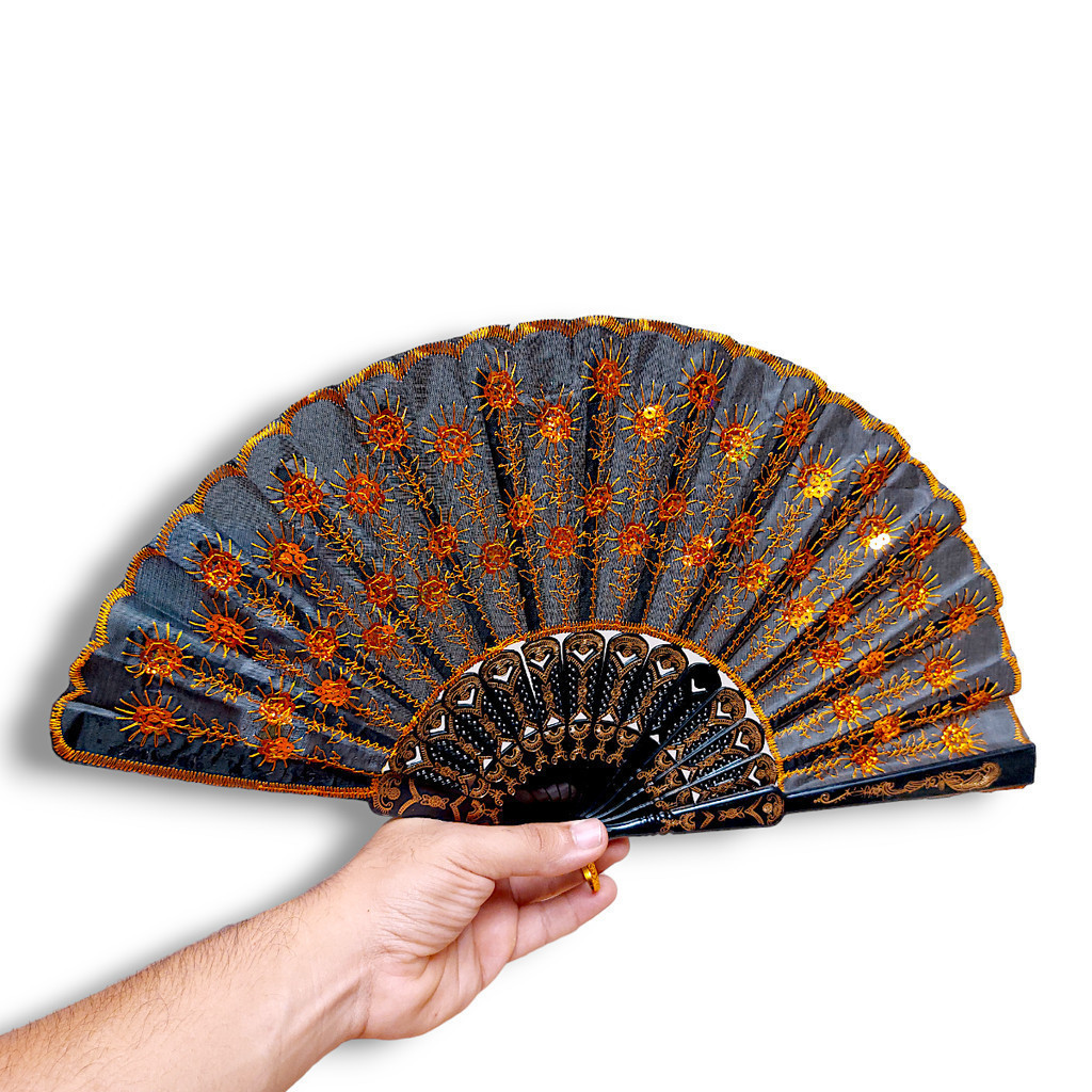 Leque Dobrável Florido com Varias Cores estilosa Luxo