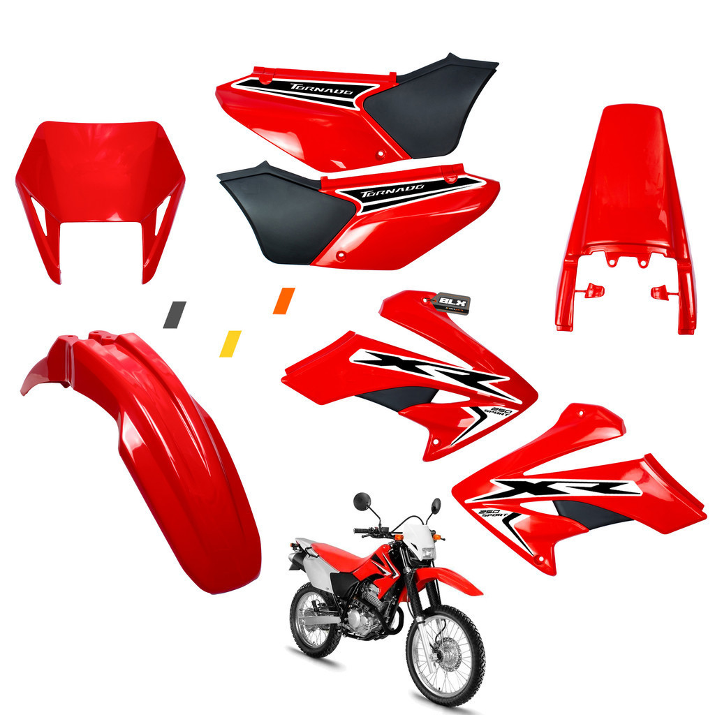 Kit Plástico Amx Carenagem Tornado Xr 250 Com Capa de Farol Ano 2001 a 2008