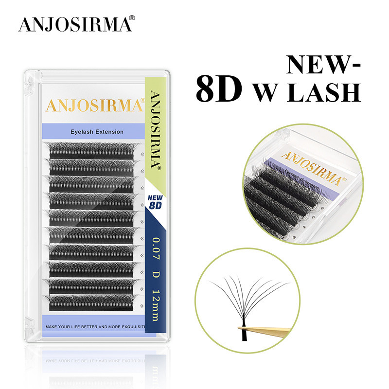 ANJOSIRMA Extensão De Cílios , Ventiladores Pré-Fabricados , Super Macios , Pestanas Densas Cheias , Big Bundle , Forma 8D W