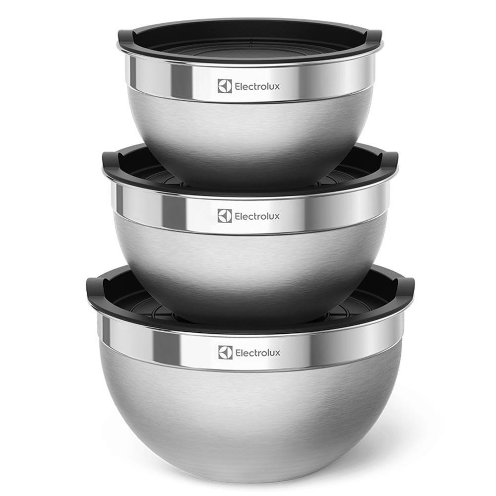 Conjunto de Bowls Tigelas de Inox com Tampa Plástica - Electrolux - Home & Living